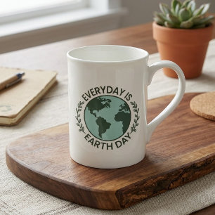 Tasse En Porcelaine Chaque Jour Est Le Jour De La Terre - Amoureux De