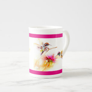 Tasse En Porcelaine "Chardon pour" copie du colibri deux