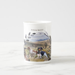 Tasse En Porcelaine Chasse à la caille avec un Espagnol breton, Art