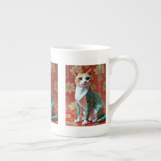Tasse En Porcelaine Chat en papier Origami