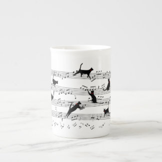 Tasse En Porcelaine Chat Jouer Note Musique, Chat Musique, Cadeau Chat