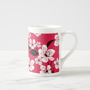 TASSE EN PORCELAINE CHERRY BLOSSOM - SAKURA (ROUGE)