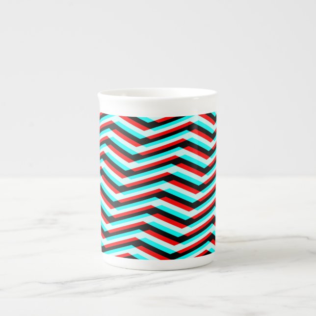 Tasse En Porcelaine Chevron Glitch (Devant)