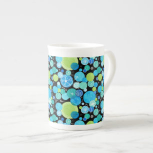 Tasse En Porcelaine Chic Bone China Mug, Quirky Blue Moons Motif