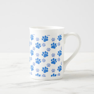 Tasse En Porcelaine Chien bleu Empreinte de patte Chien simple Chien A
