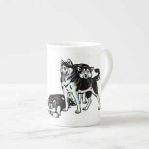 Tasse En Porcelaine chien de traîneau sibérien