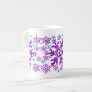 Tasse En Porcelaine Chine colorée flocon de neige de Noël
