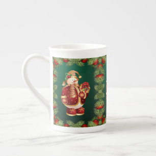 Tasse En Porcelaine Christmas Mug, Snowman, Joyeux Noël