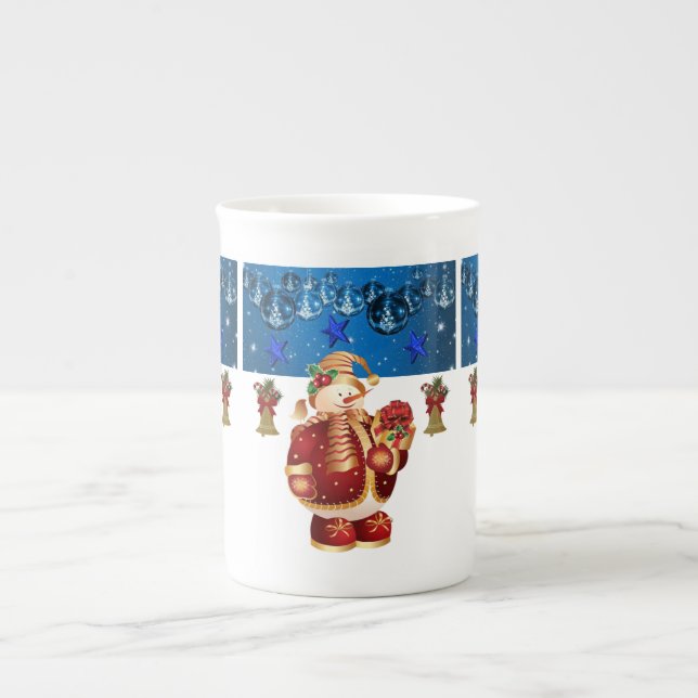 Tasse En Porcelaine Christmas Mug, Snowman, Joyeux Noël (Devant)