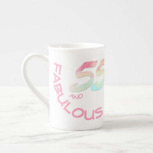 Tasse En Porcelaine Cinquante-cinquième typographie Girly d'aquarelle