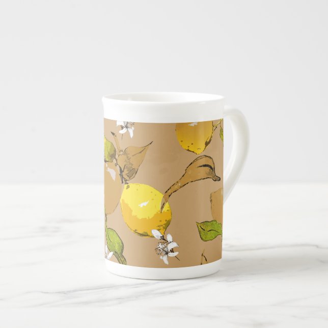 Tasse En Porcelaine citrons d'aquarelle 33 (Devant droit)