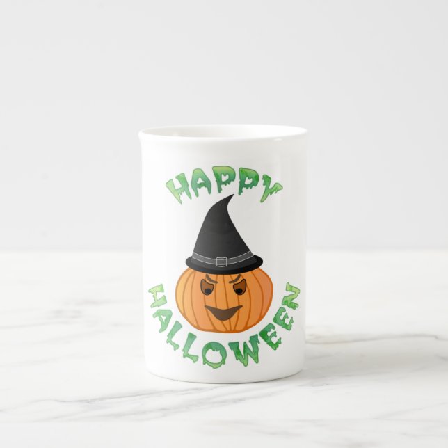 Tasse En Porcelaine citrouille "HAPPY HALLOWEEN" (Devant)