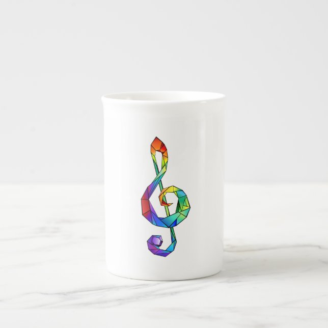 Tasse En Porcelaine Clé de musique arc-en-ciel (Devant)