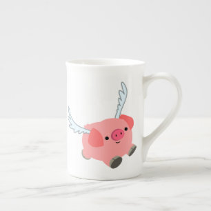 Tasse En Porcelaine Cochon De Dessin À Charme