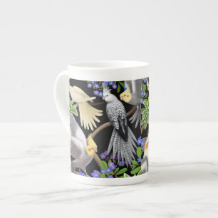 Tasse En Porcelaine Cockatiels dans la tasse de porcelaine tendre de