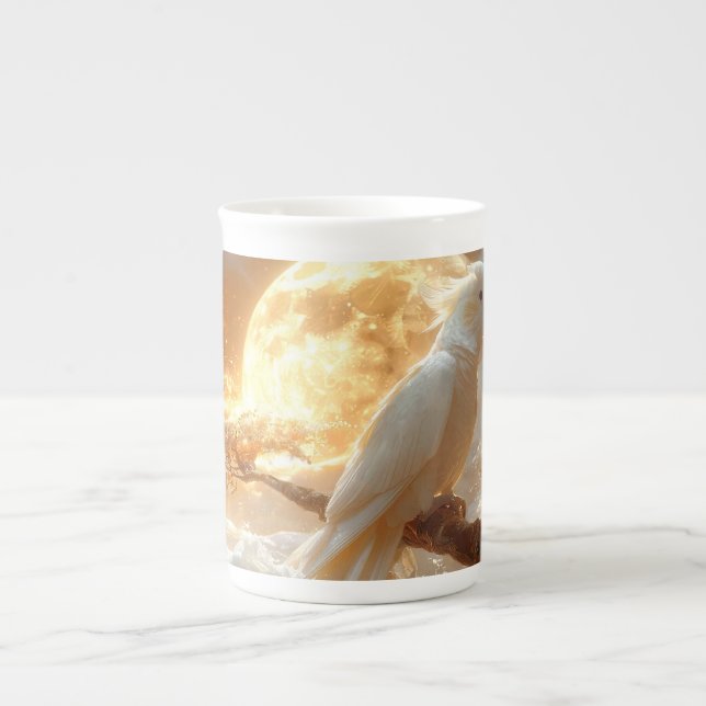 Tasse En Porcelaine Cockatoo Parrot Imaginaire Dreamscape (Devant)