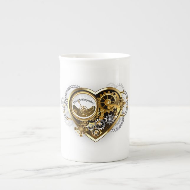 Tasse En Porcelaine Coeur vapeur avec un manomètre (Devant)