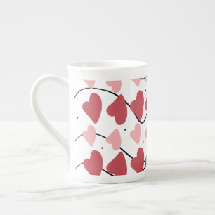 Tasse En Porcelaine Cœurs de la Saint-Valentin Motif à points et gribo