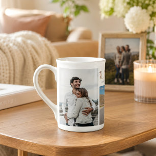 Tasse En Porcelaine Collage de photos de famille personnalisé avec 3 p