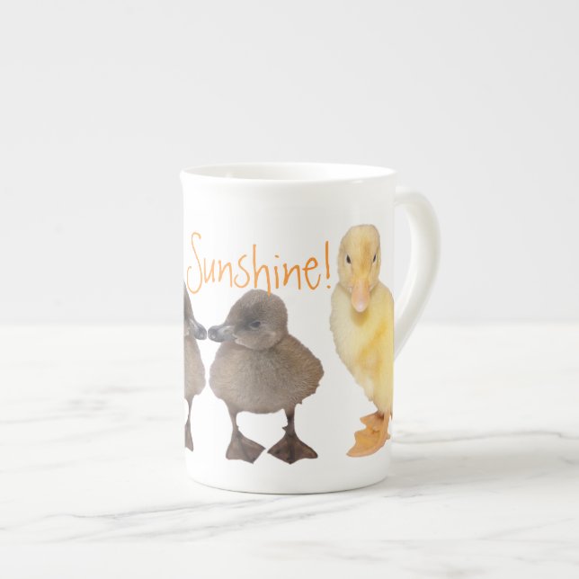 Tasse En Porcelaine Colliers jaunes et gris adorables Photographie (Devant droit)