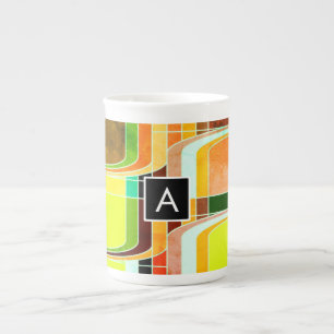 Tasse En Porcelaine Coloré Funky Retro Inspiré