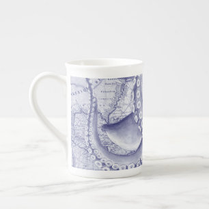Tasse En Porcelaine Compas d'octopus pourpre