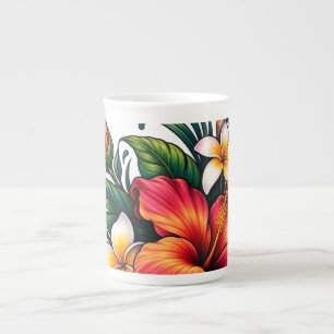 Tasse En Porcelaine Conception de fleurs de jardin floral coloré
