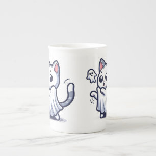 Tasse En Porcelaine Costume Halloween Ghost Kitty