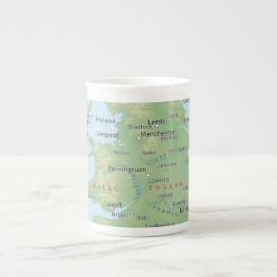 Tasse En Porcelaine Coupe "Angleterre Carte" de Chine osseuse