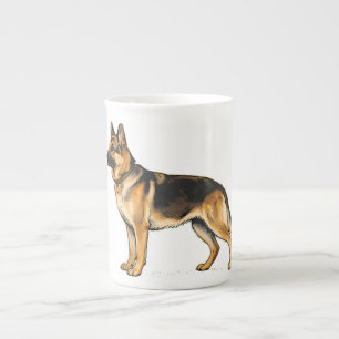 Tasse En Porcelaine Coussin double face avec Bergère Allemande