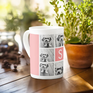 Tasse En Porcelaine Créez Votre Propre Collage Instagram Monogramme Pe