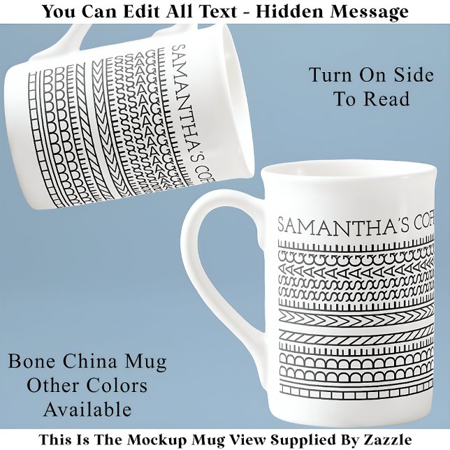 Tasse En Porcelaine Créez votre propre message caché court 148BW (Créateur téléchargé)