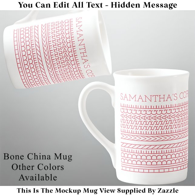 Tasse En Porcelaine Créez votre propre message caché court 148PW (Créateur téléchargé)