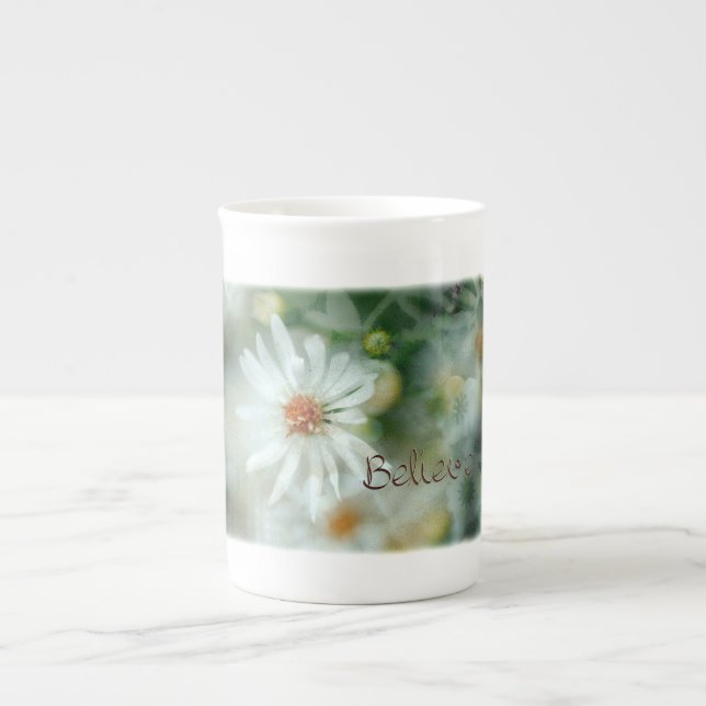 Tasse En Porcelaine Croyez la marguerite (Devant)