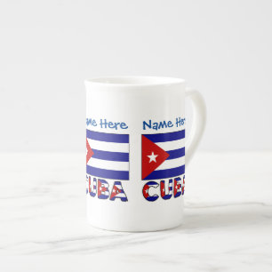Tasse En Porcelaine Cuba Bleu foncé Drapeau cubain Bleu Personnalisati