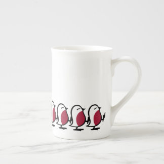 Tasse En Porcelaine Cute Marching Robins Simple Bird Line Drawing