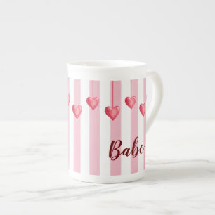 Tasse En Porcelaine Cute Rose Blanc Coeur Valentines Jour Spécialité M
