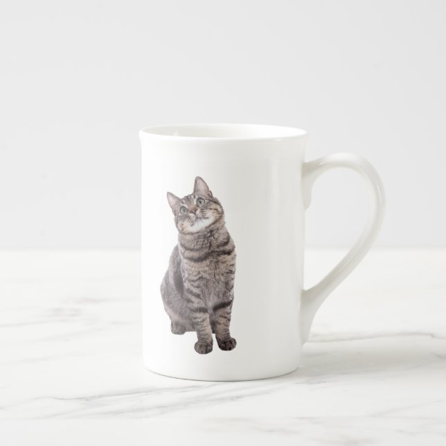 Tasse En Porcelaine Cute tabby Chat (Droite)