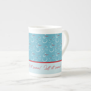 Tasse En Porcelaine Cyan Red Laisser neiger mignon Snowman Motif de fa