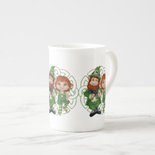 Tasse En Porcelaine Dancing Leprecauns Pixel Art St. Patrick's Day