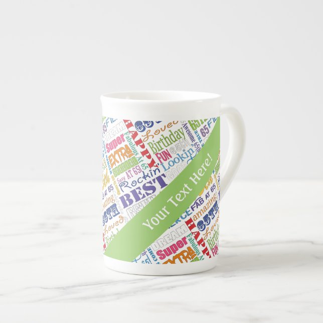 Tasse En Porcelaine De fête d'anniversaire cadeaux uniques et (Devant droit)