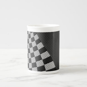 Tasse En Porcelaine Décor à lames en fibre de carbone