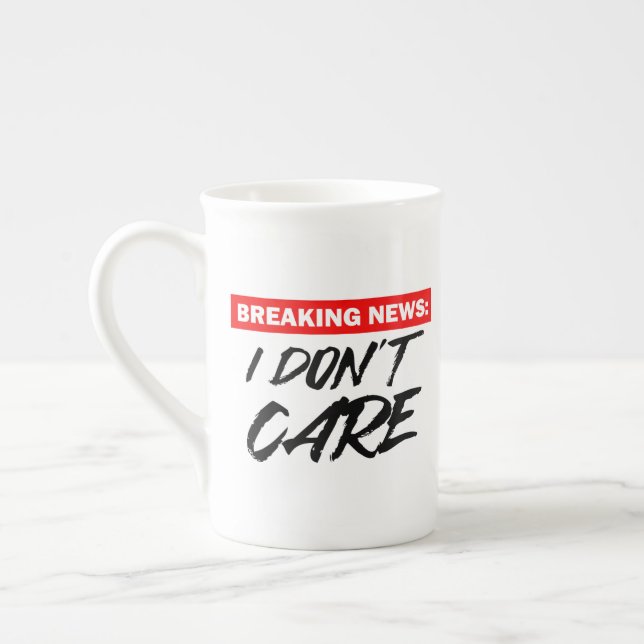 Tasse En Porcelaine Dernières nouvelles - Je m'en fiche (Gauche)