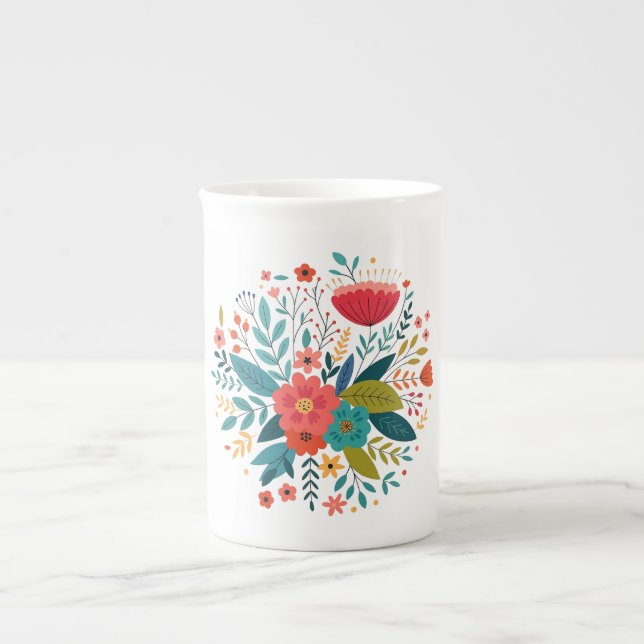 Tasse En Porcelaine design floral (Devant)