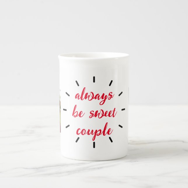 Tasse En Porcelaine deux couple Photo Love at First smile valentine (Devant)