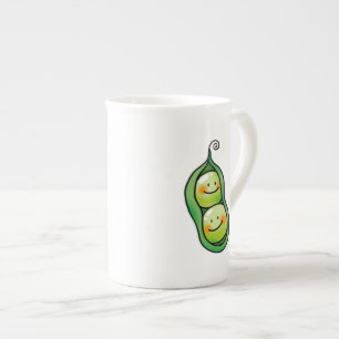 Tasse En Porcelaine Deux pois dans une cosse