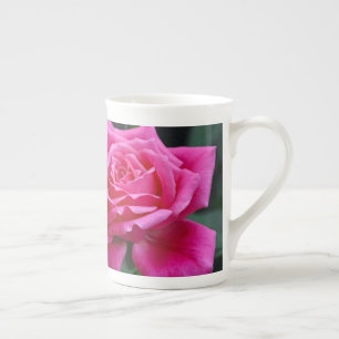 Tasse En Porcelaine Deux roses roses rose imprimé à fleurs
