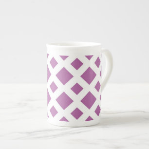 Tasse En Porcelaine Diamants de lavande sur blanc