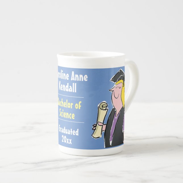 Tasse En Porcelaine Diplôme Commémoration (Devant droit)