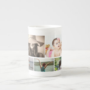 Tasse En Porcelaine DO-IT-YOURSELF 5 amis de famille de collage photo 